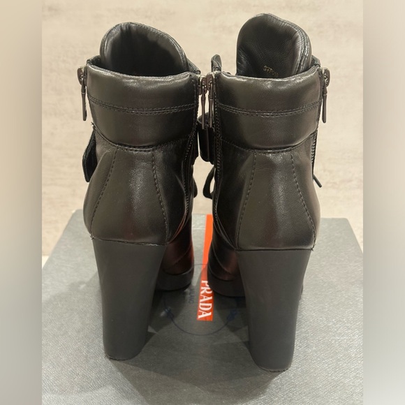 Brand New in Box: Prada Sport Nero Nappa Leather Combat Ankle Boots - Picture 3 of 5